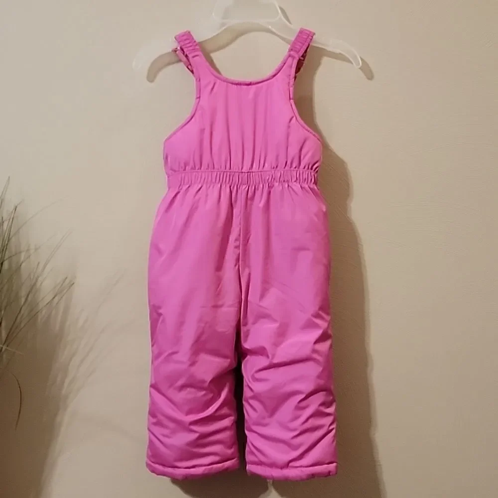 OSHKOSH B'GOSH OKBG PINK SKI BIBS SNOW PANTS, SIZE 24 MONTHS
